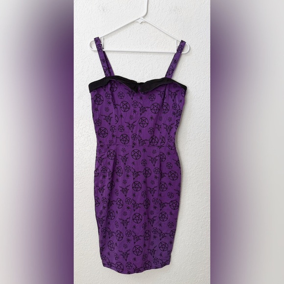 Switchblade Stiletto Pentagram Purple Wiggle Dress - - Picture 2 of 12
